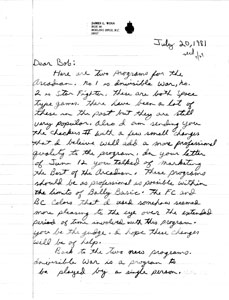 Letter to Bob Fabris (July 20 1981)(Jim Winn)